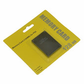 128MB memory card for PS2 showing front view with label