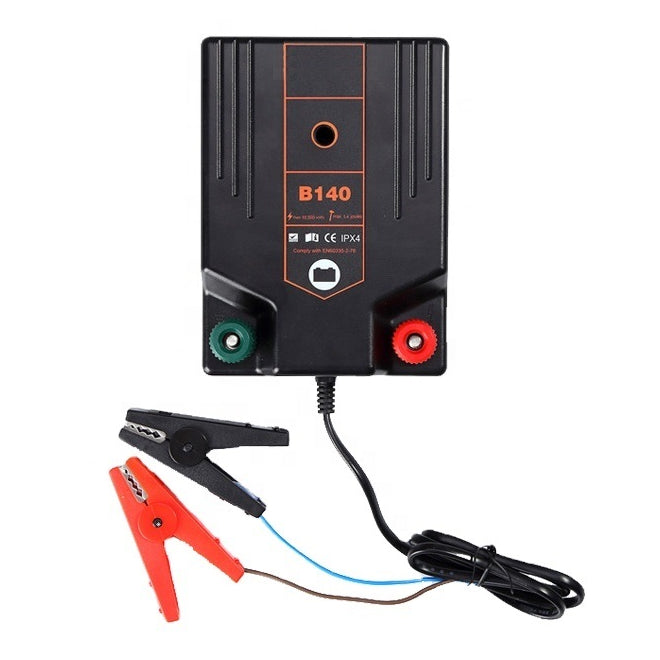 Electric fence energiser 22KM with visible output voltage label