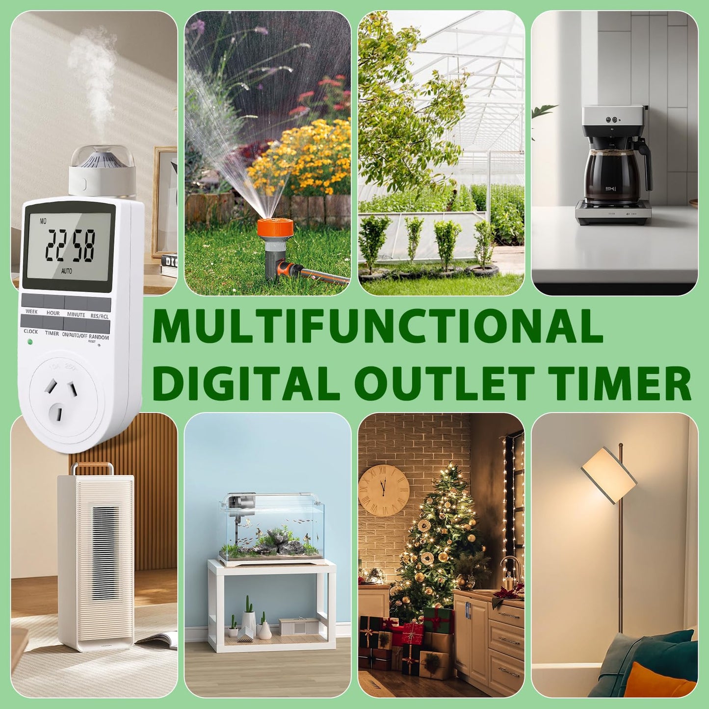 Digital timer socket plug power point demonstrating timer programming mode