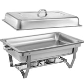 Chafing dish 11L stainless steel top view showing lid and handles