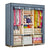Wardrobe organiser front view showing grey canvas cover