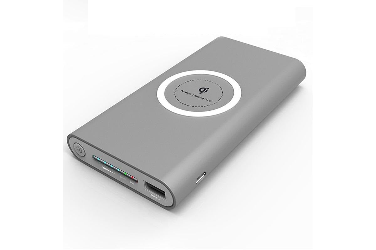 Side angle of power bank 10000mAh showing USB ports