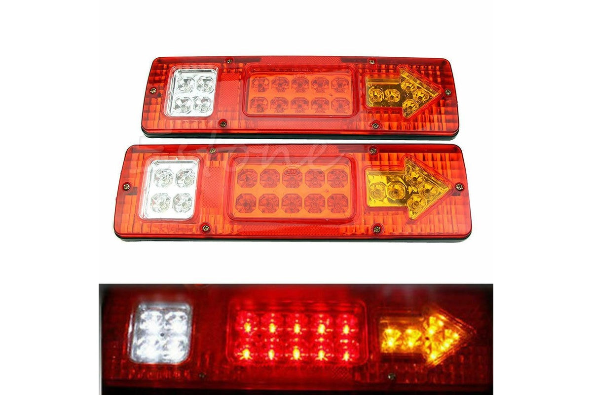 Close-up of LED trailer tail light in black ABS material