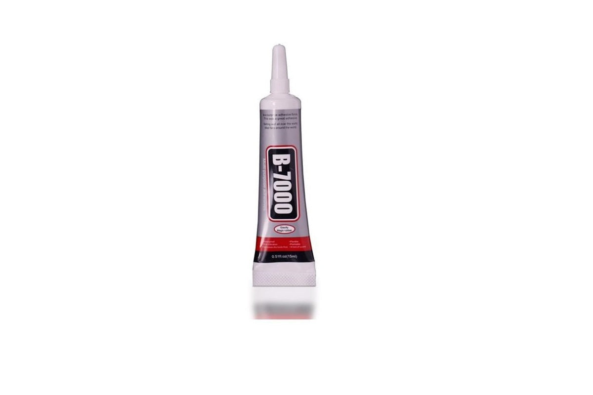 Close-up of phone repair glue 15ML B7000 transparent adhesive texture