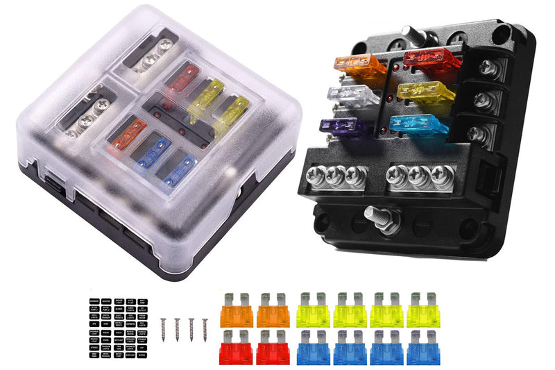 6 Circuit Negative Bus Blade Fuse Block