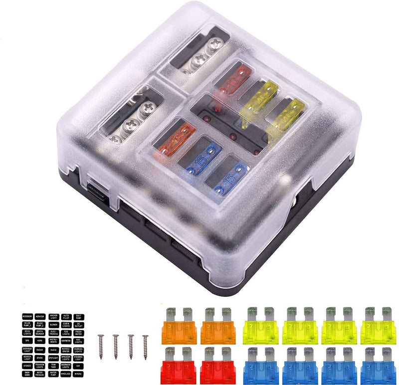 6 Circuit Negative Bus Blade Fuse Block