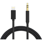 Lightning to AUX cable black 1 metre length for iPhone connection