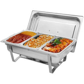 Chafing dish 11L stainless steel full view on table