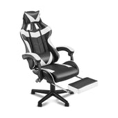 Gaming chair white and black ergonomic high back design