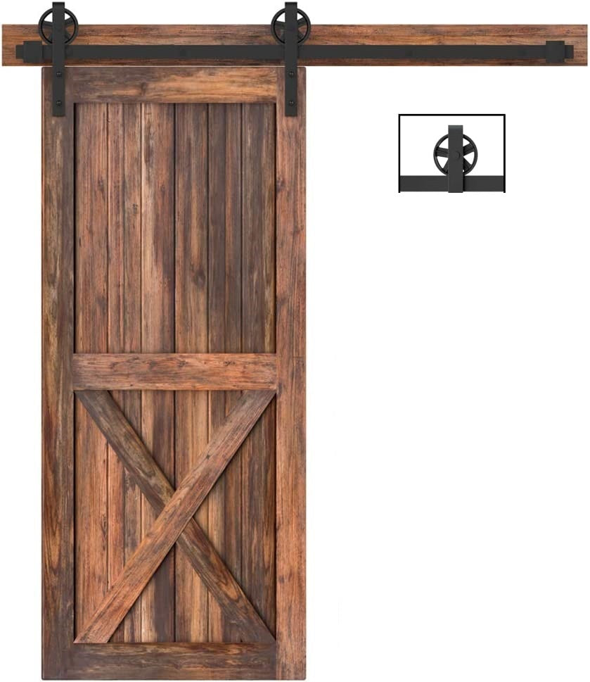 Barn door hardware highlighting 6mm thick steel track