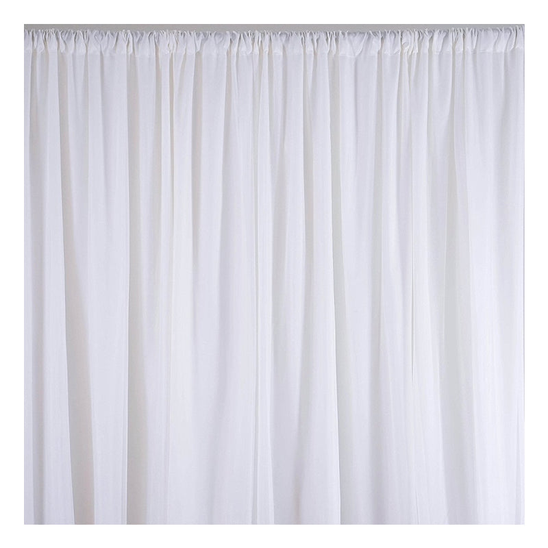 Back view of wedding backdrop curtain showing fabric folds