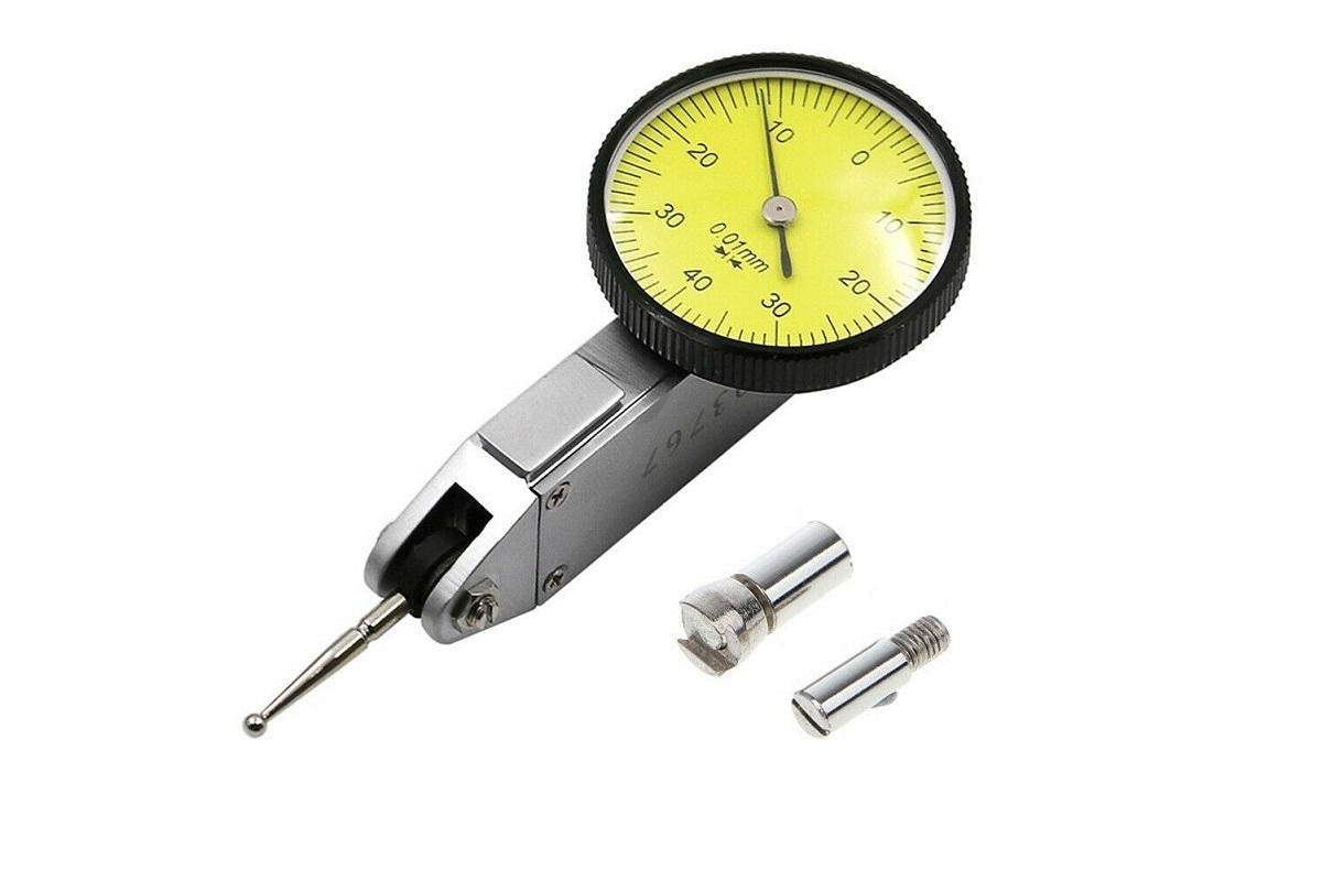 Close up of dial test indicator graduations in metric