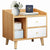 Bedside table wooden brown front view with two drawers
