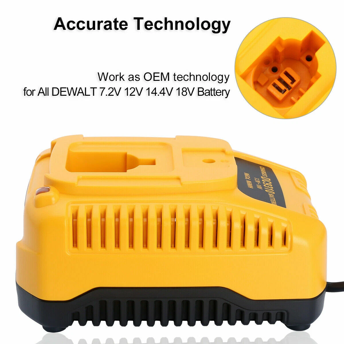 Back view of Dewalt DC9310 charger showing ventilation slots
