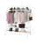 Cloth rack garment rack in white with metal double rod