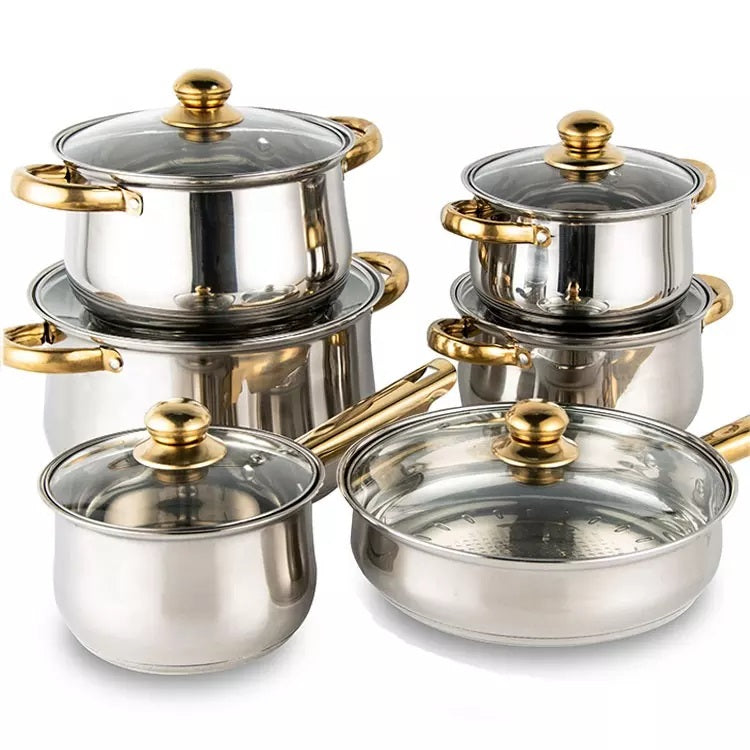 Cookware Set for Induction Electric and Gas Cooktops