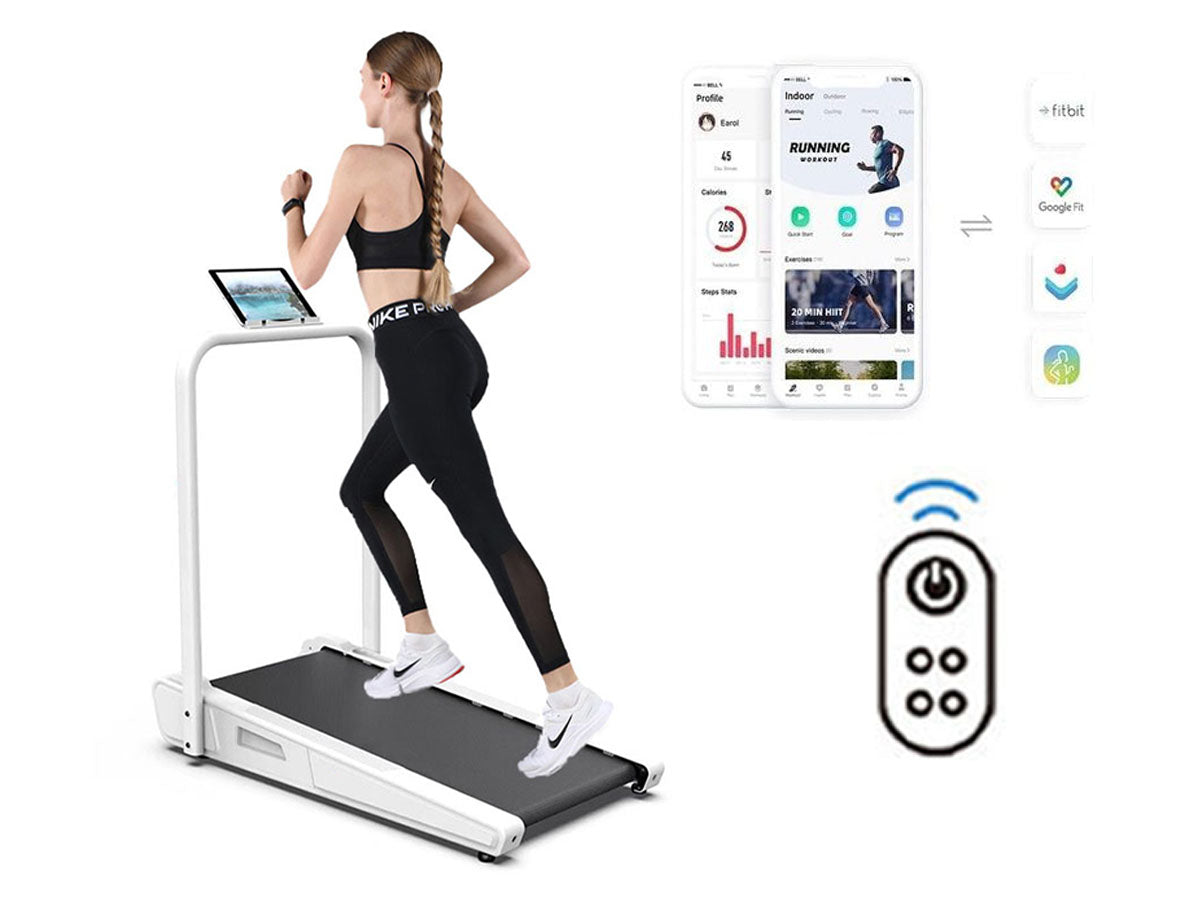 Under desk treadmill with adjustable speed control from 1 to 8 km per hour