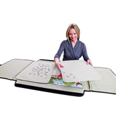 Jigsaw puzzle craft board table game open flat showing large surface