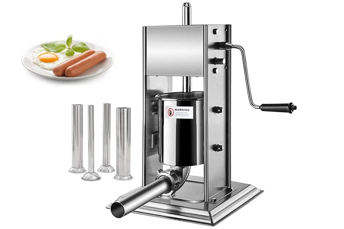 Disassembled sausage maker parts for thorough cleaning