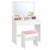 Ziva Dressing Table with Drawers and Lighted Mirror and Stool