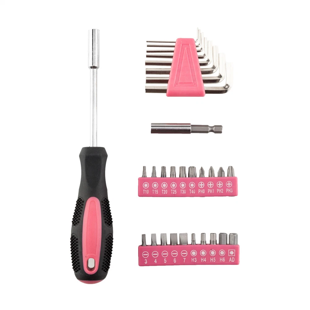 Side view of 39pcs hand tools set with tools visible