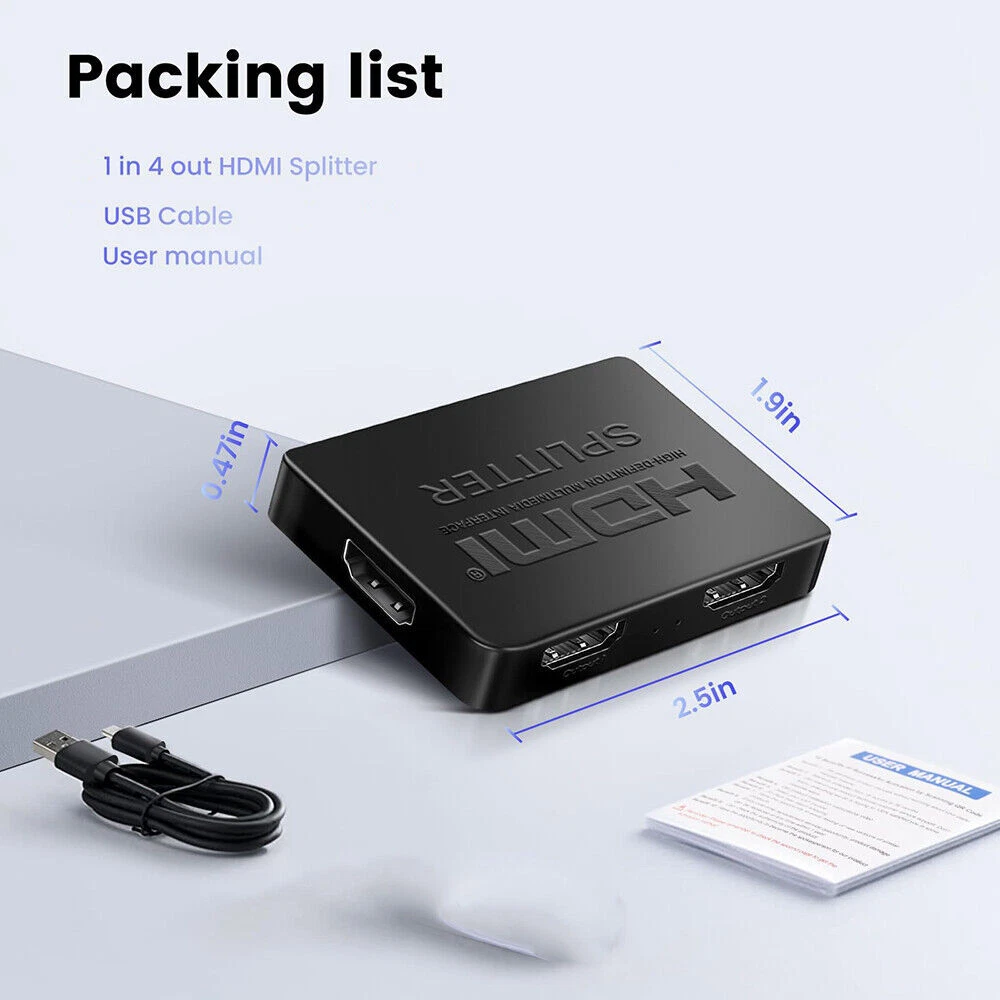 HDMI splitter 1 in 2 out highlighting support for 3D video content