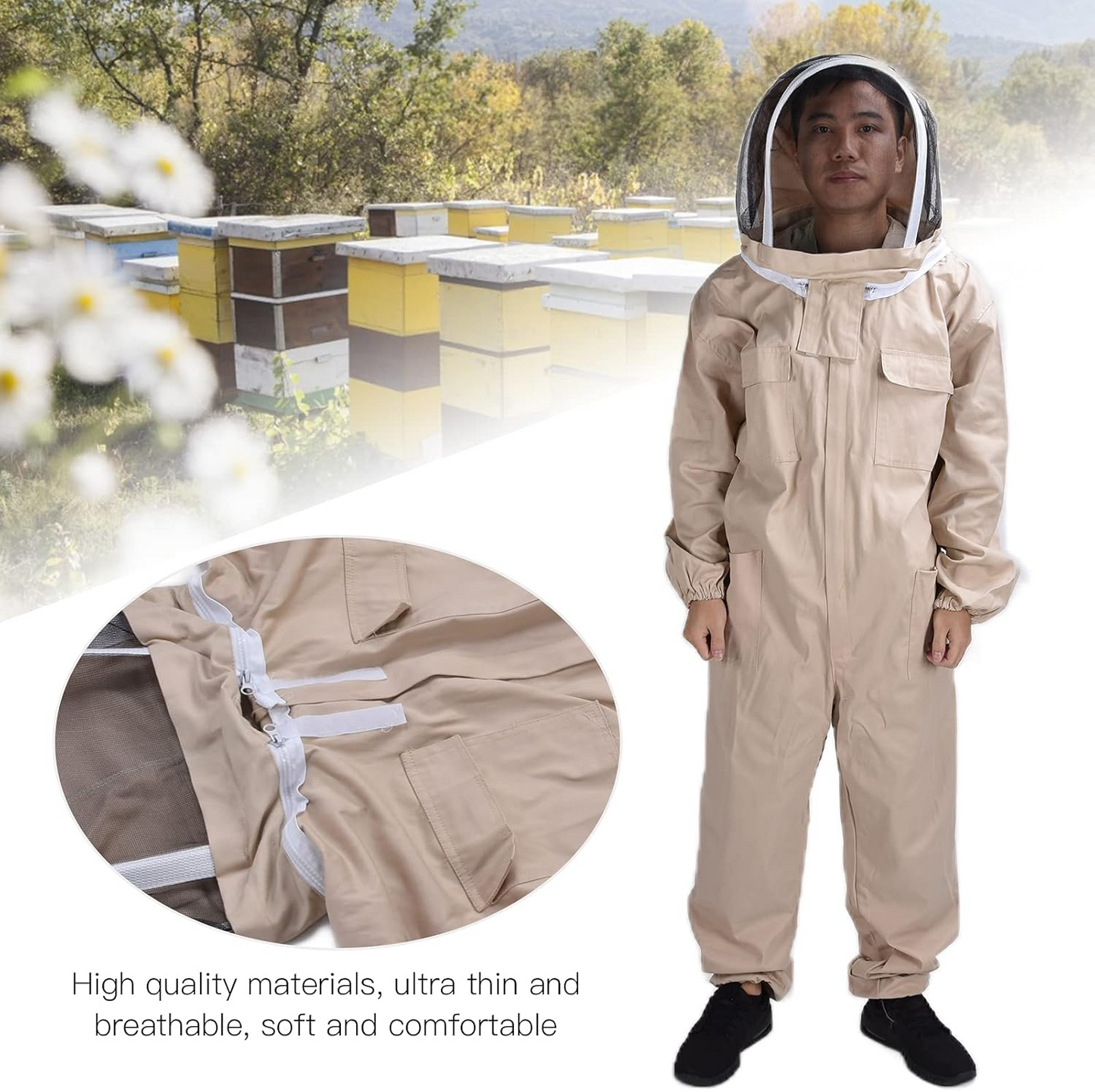 Bee suit large lightweight design suitable for NZ beekeepers