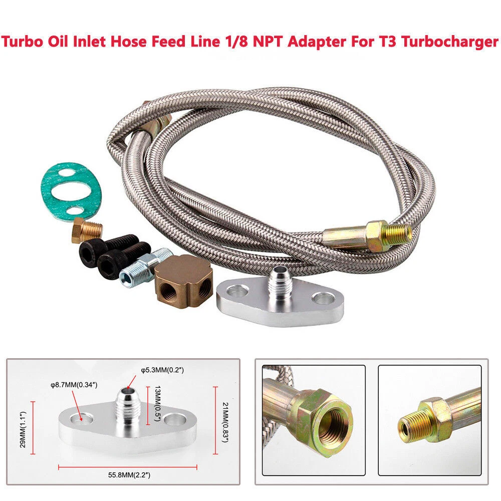 Turbo oil feed line adapter with 18 NPT blanking plug included