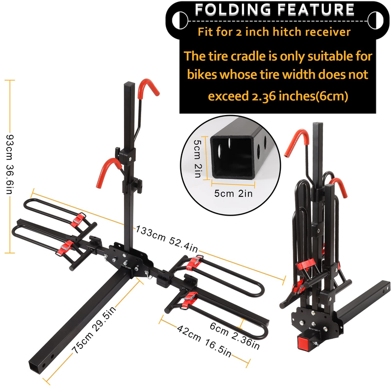 2 E Bike Rack Vehicle Electric Bicycle Rear Carrier Holder Stand