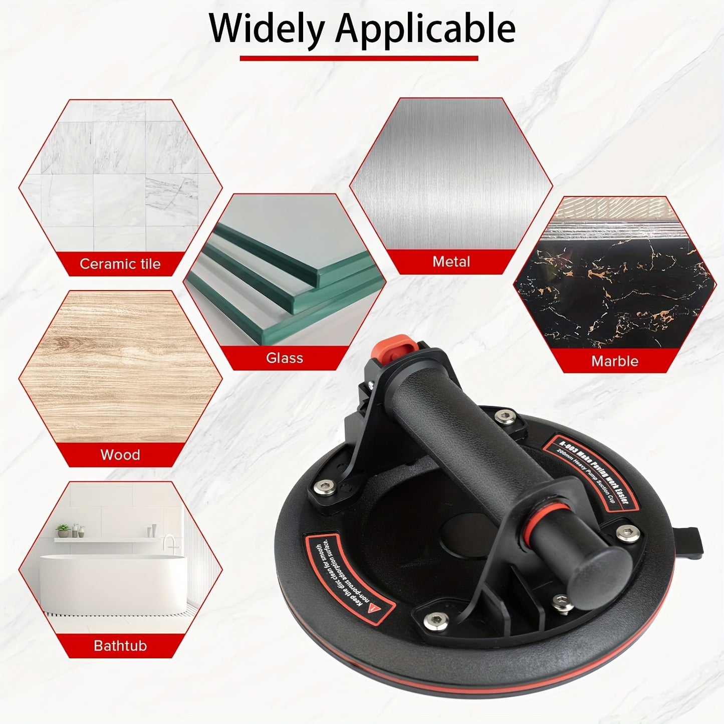 Compact glass suction cup ready for renovation use