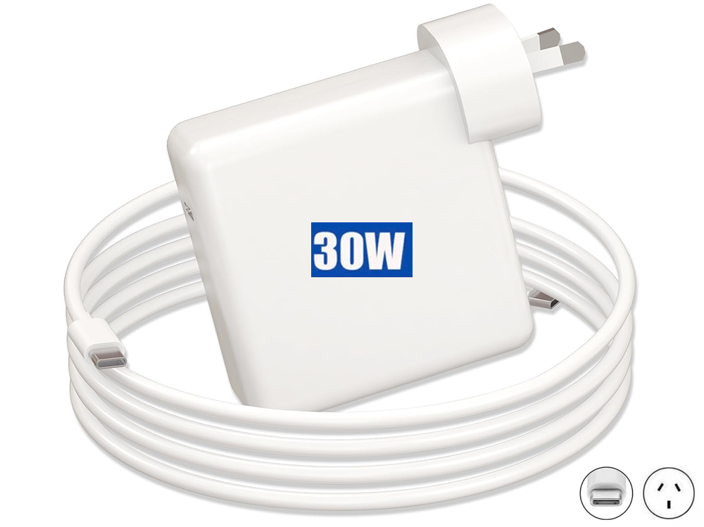 MacBook charger 30W USB-C with NZ adapter and packaging