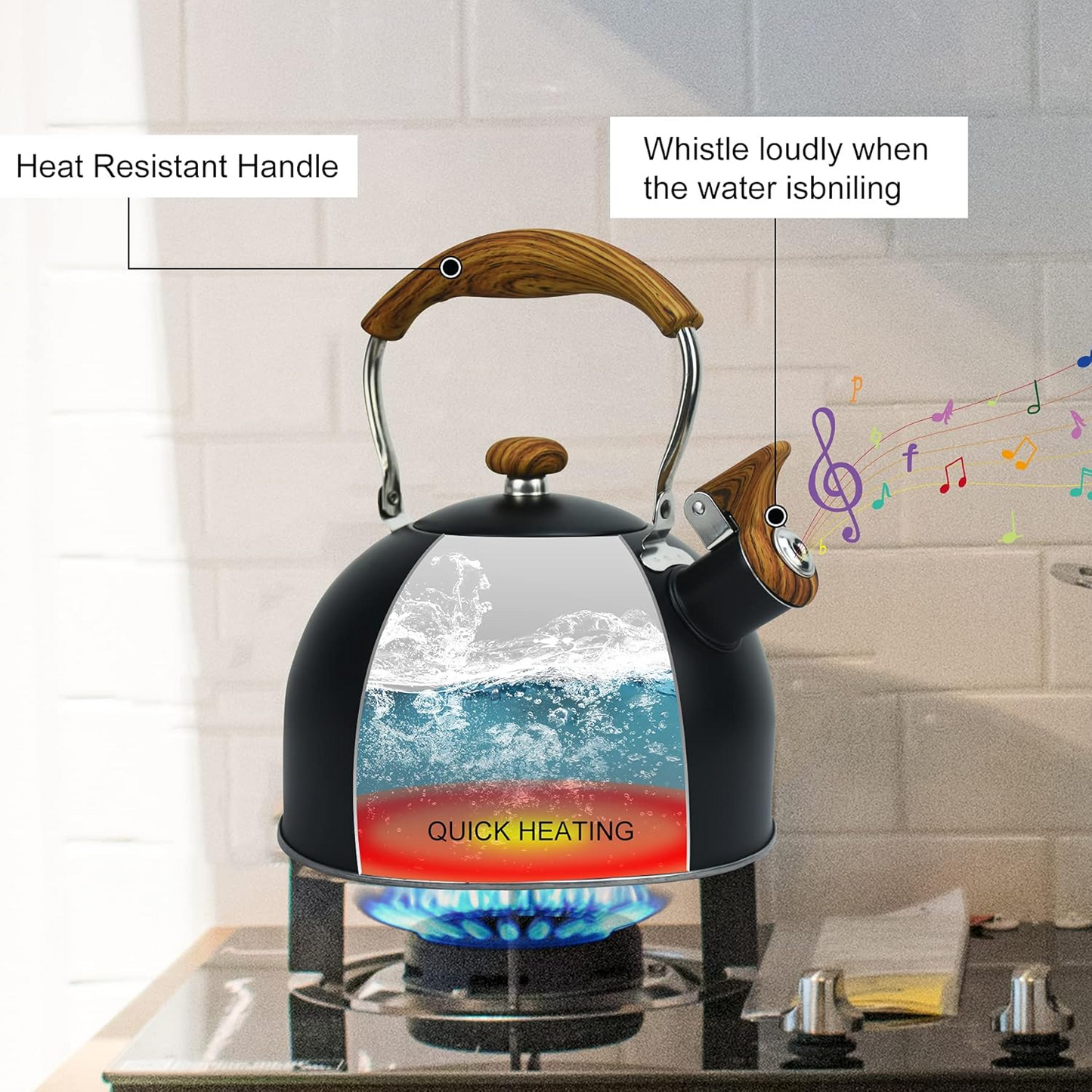 3L Smart Kettle Whistling Kettle (Stainless Steel)