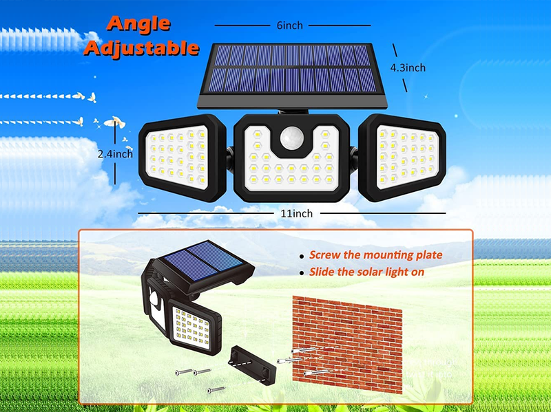 utdoor Solar Motion Sensor Light 74LED