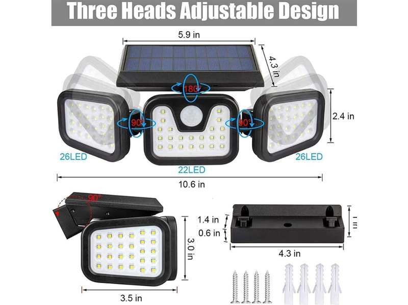 utdoor Solar Motion Sensor Light 74LED