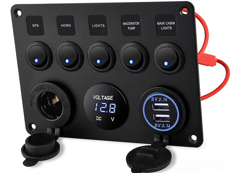 5 Gang Rocker Switch Panel