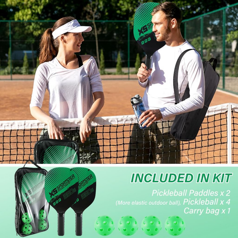 Pickleball Set with 4 Aerodynamic Balls