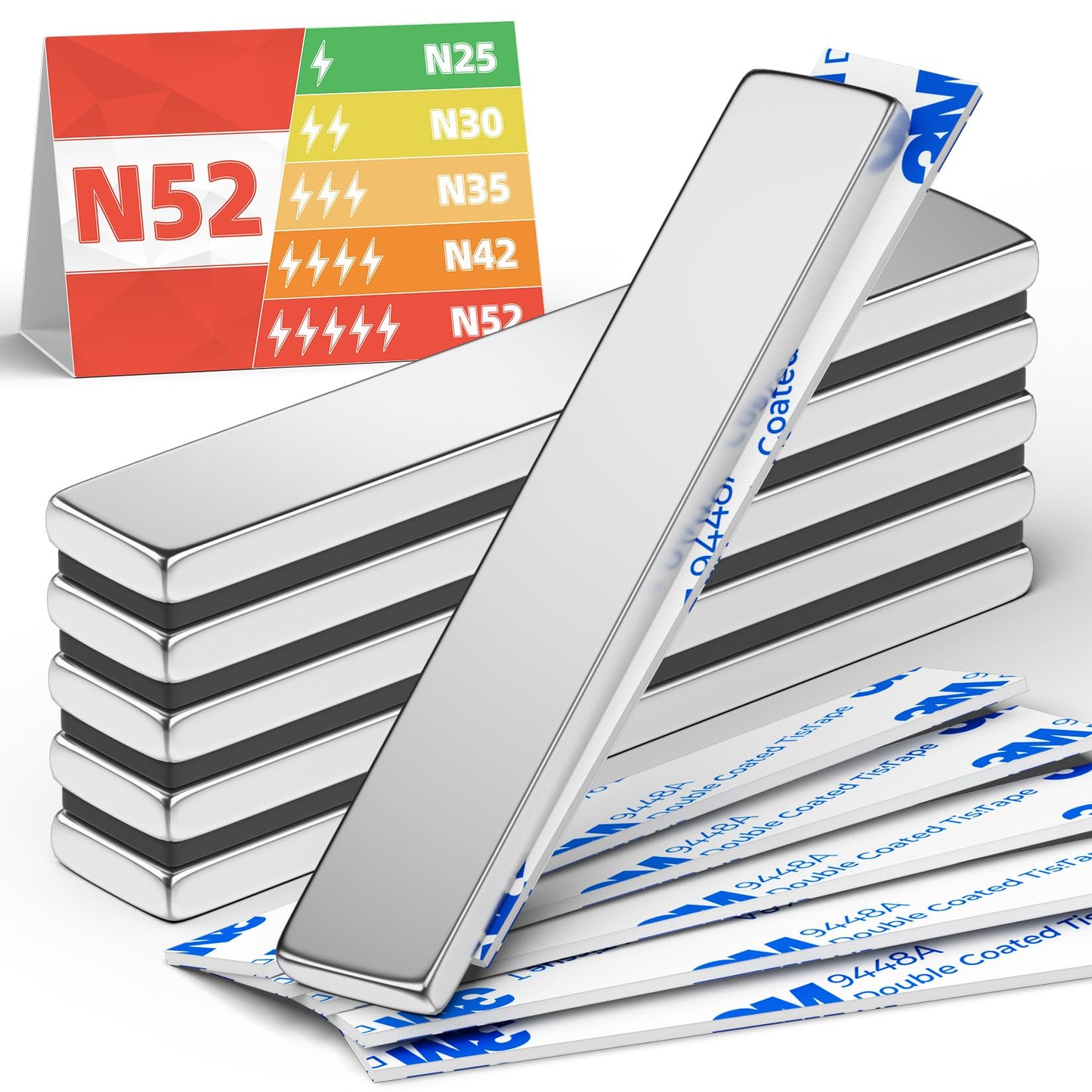10 piece bar magnets set packed ready for industrial use