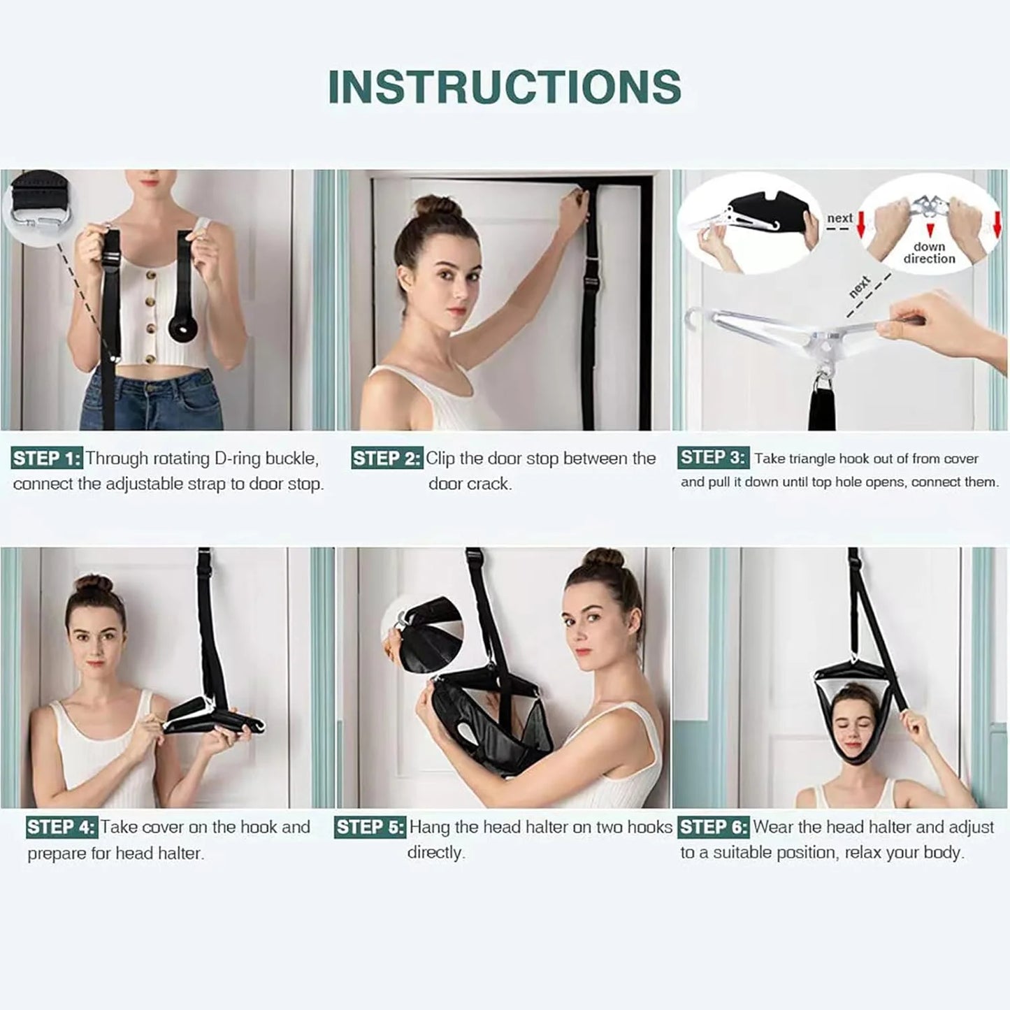 Neck stretcher cervical in use for upper back and shoulder relief