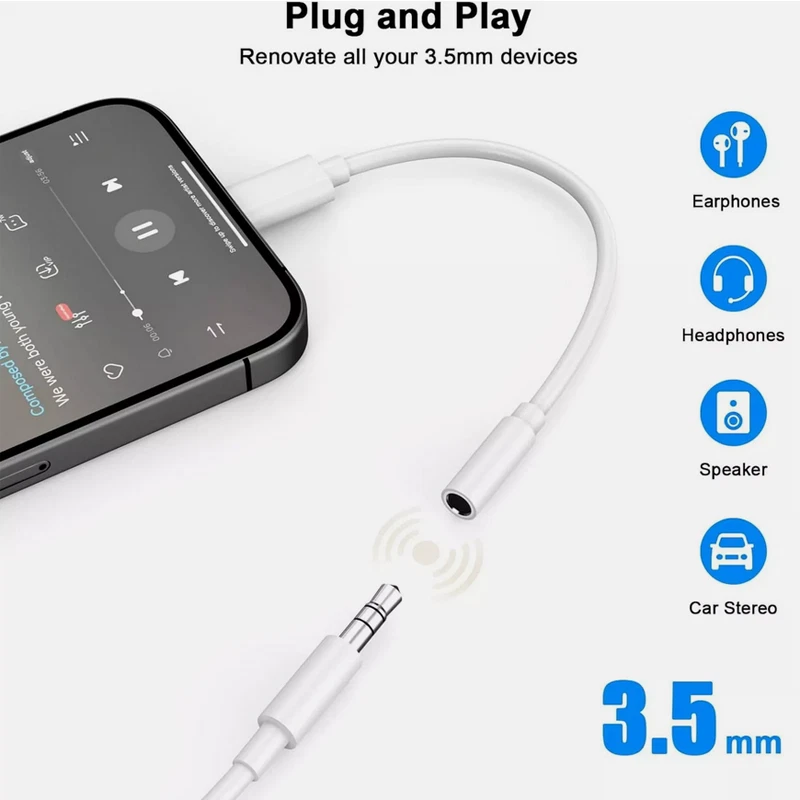 USB-C to aux adapter with focus on plug and play feature