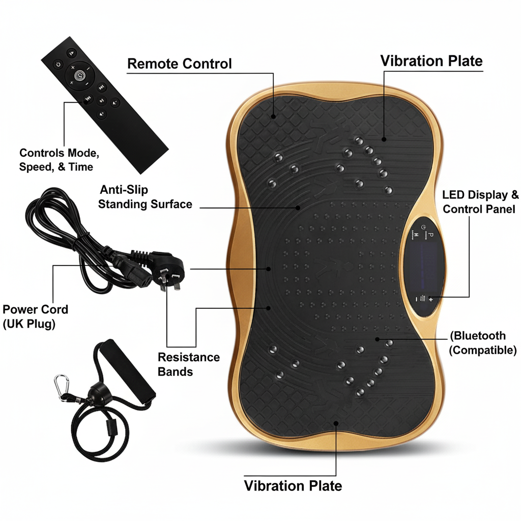 Vibration Plate Exercise Machine lightweight design shown with hand holding it