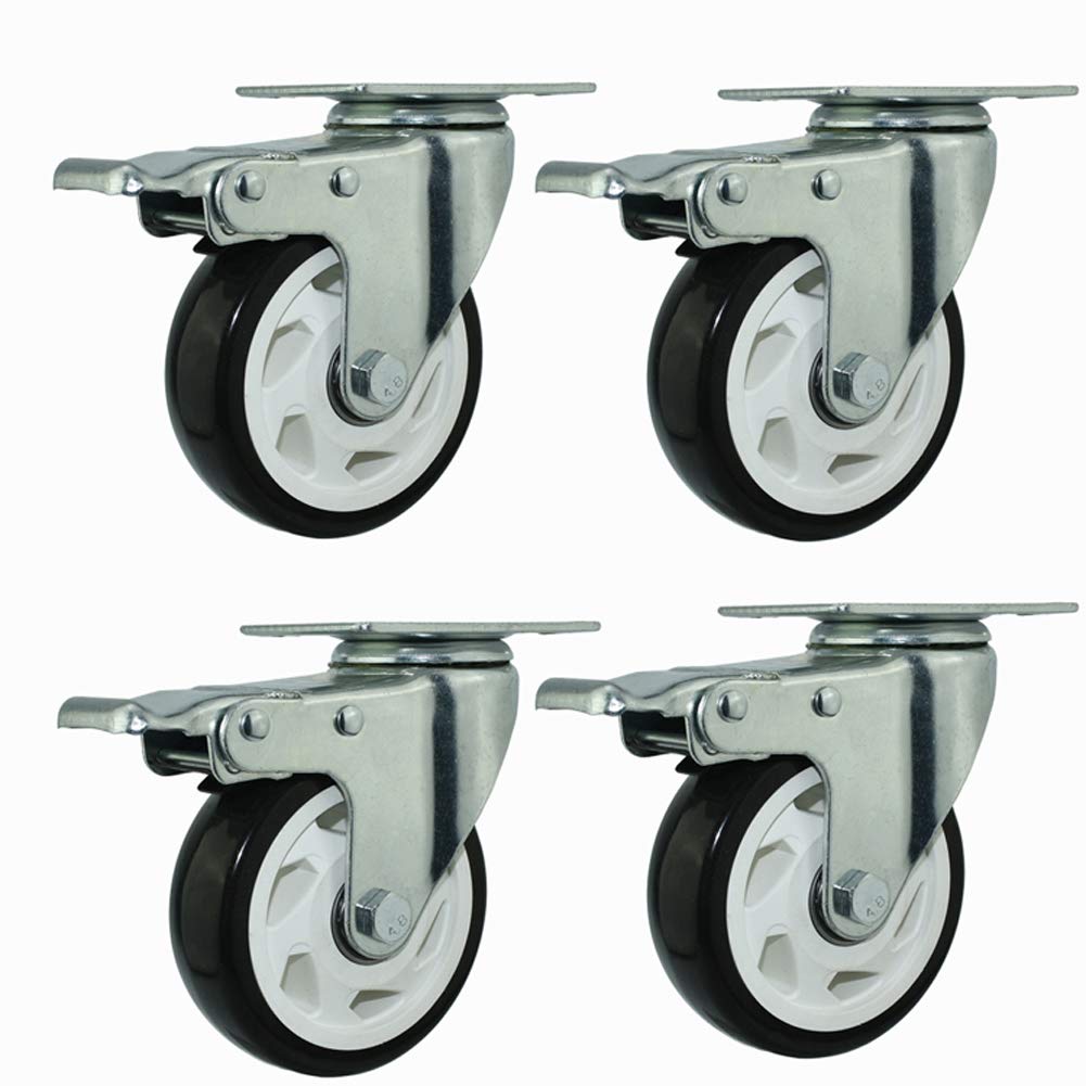 Castor trolley wheels demonstrating swivel action on trolley