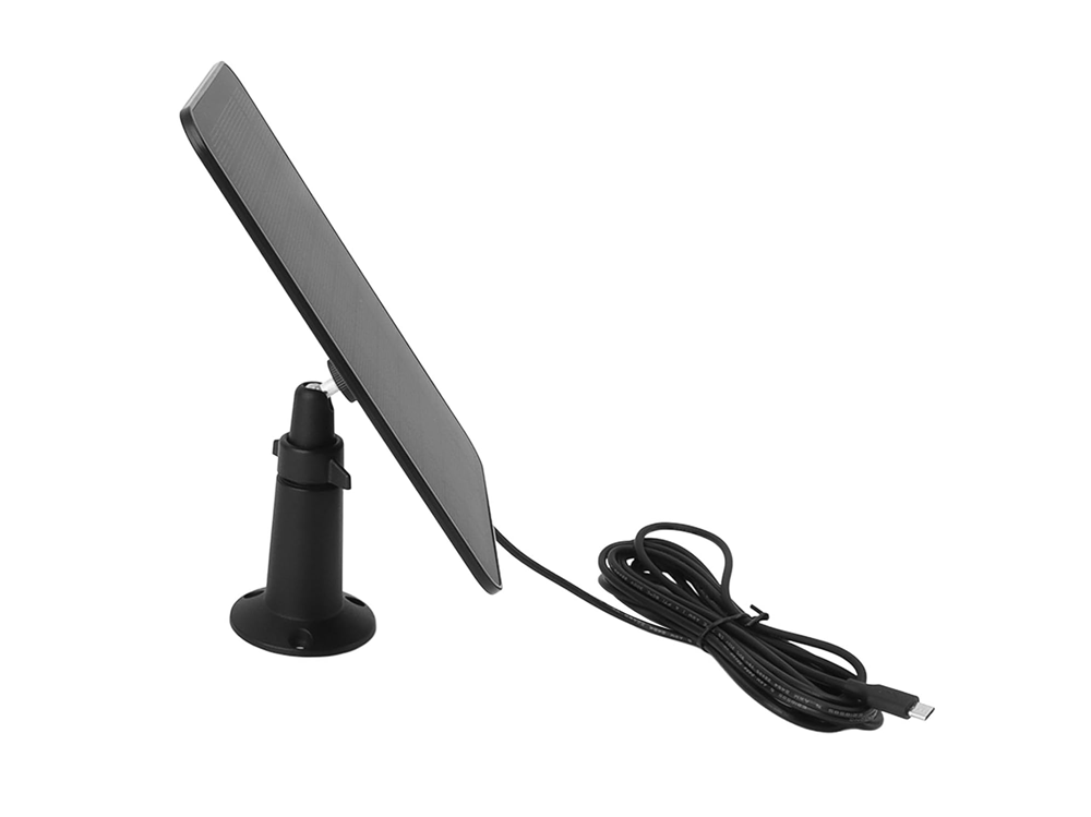 Solar panel for CCTV camera showing compact size and design
