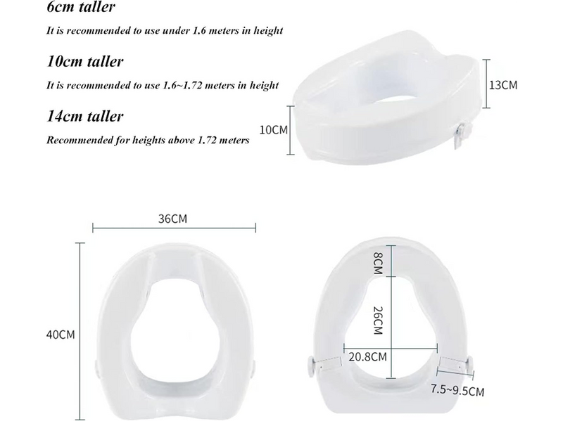 Raised Toilet Seat With Lid