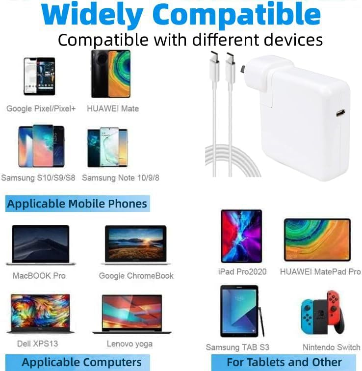 140W USB C replacement MacBook charger with cable coiled neatly