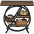 3 tier side table with storage shelf showing rustic brown wood top