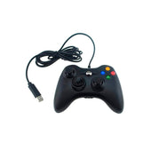 Xbox 360 wired controller black front view showing buttons