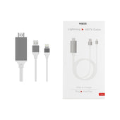iPhone Lightning to HDMI cable connected to TV showing clear 1080p image