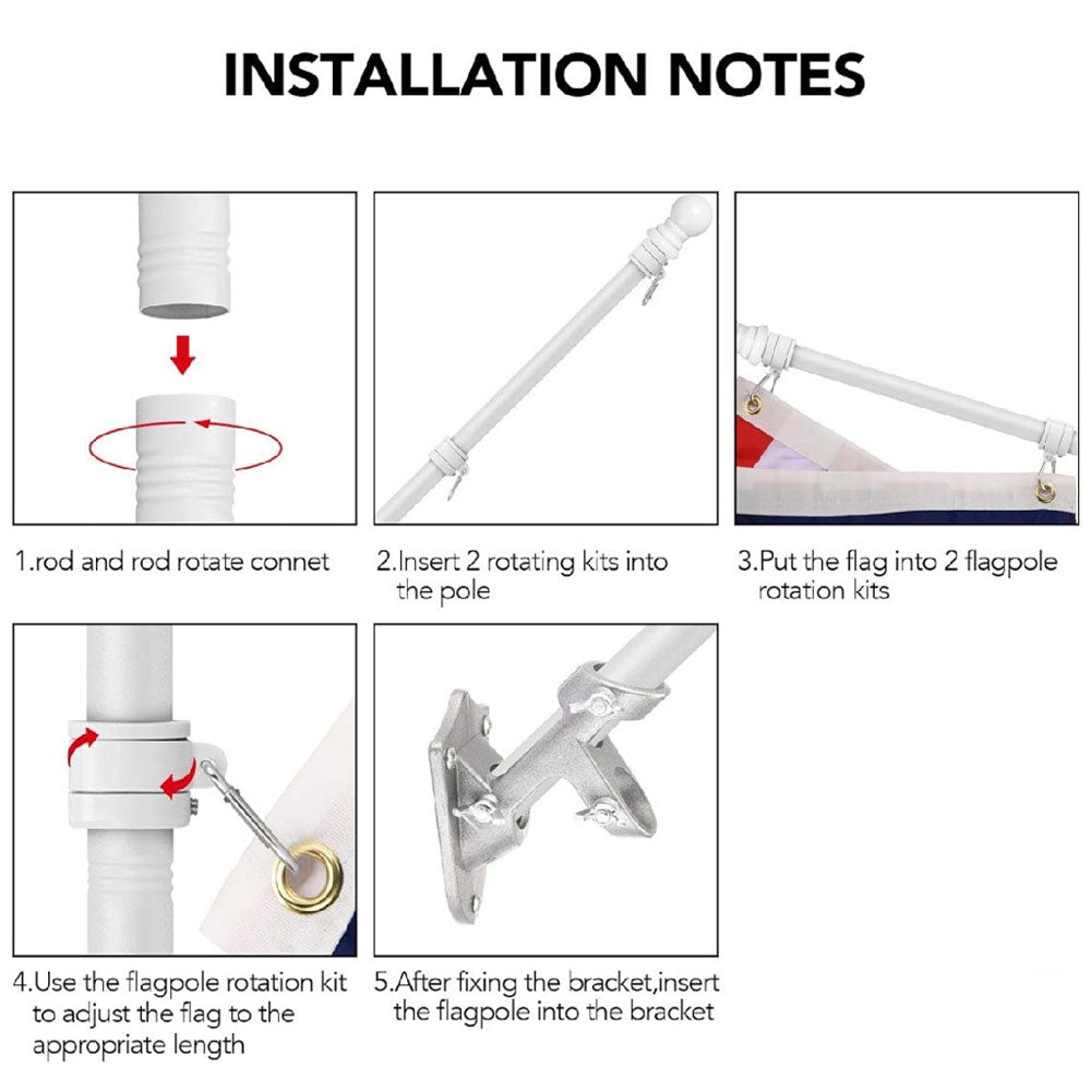 6ft Flag Pole Holder Kits Wall Mount Flagpole