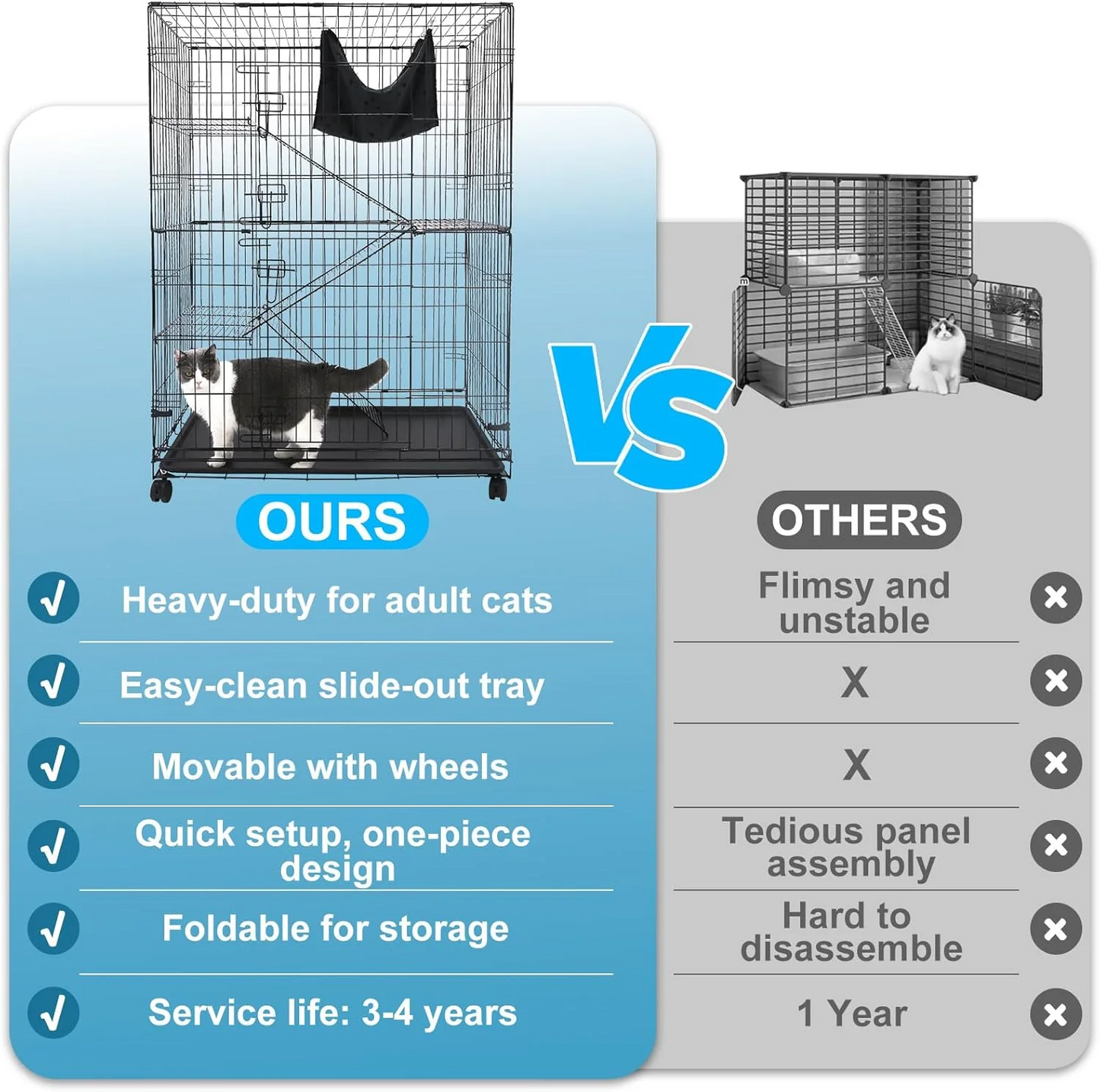 Pet Cage 76 cm x 52cm x 120 cm