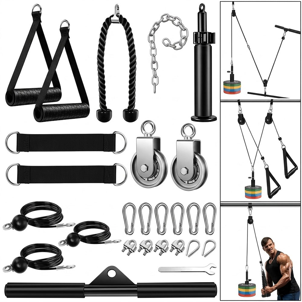 Home Gym Fitness Pulley Cable System Set
